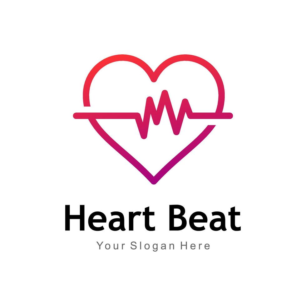 heart beat logo vector