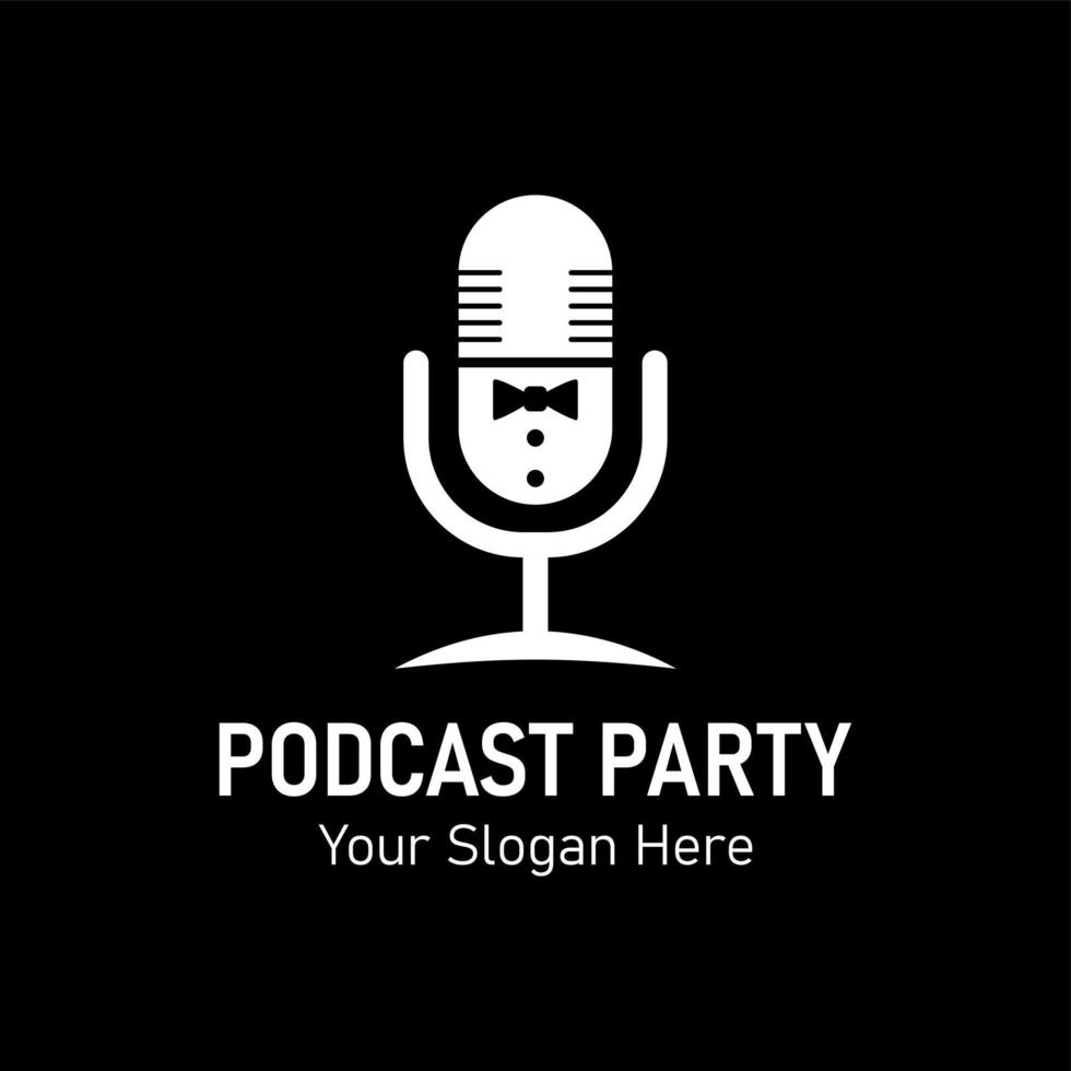 podcast party logo vector