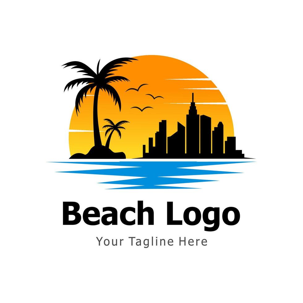 logotipo de la ciudad de playa vector