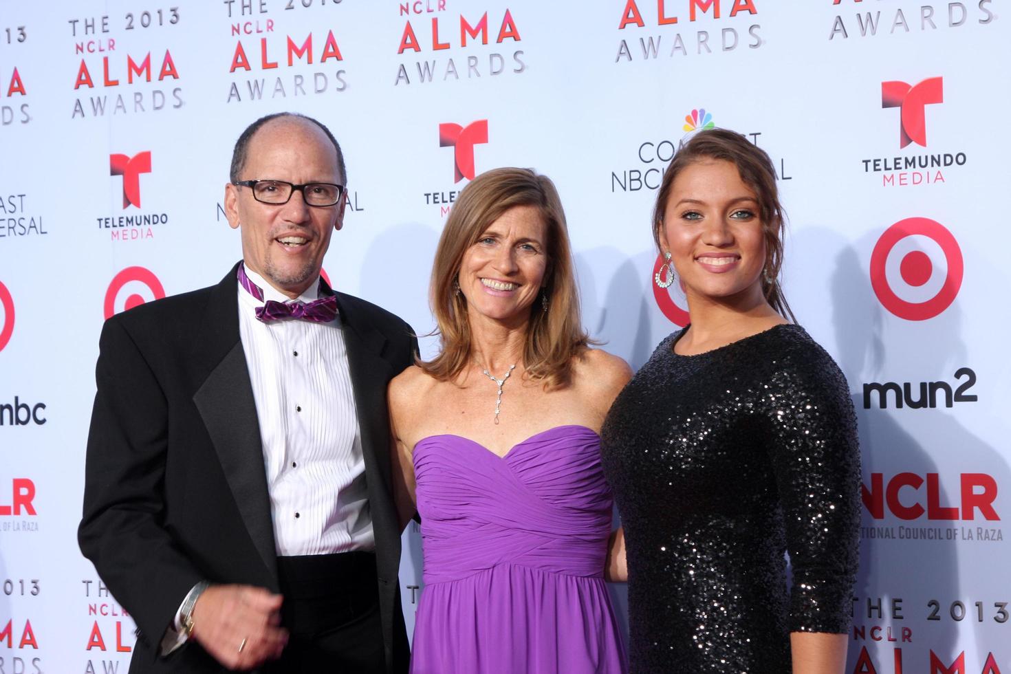 LOS ANGELES, SEP 27 - United States Secretary of Labor Thomas Perez L with Ann Marie Perez and Amalia Perez at the 2013 ALMA Awards on September 27, 2013 in Pasadena, CA photo