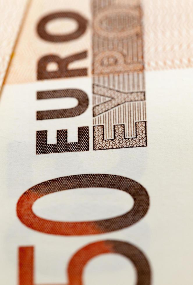 euro, photographed close up photo