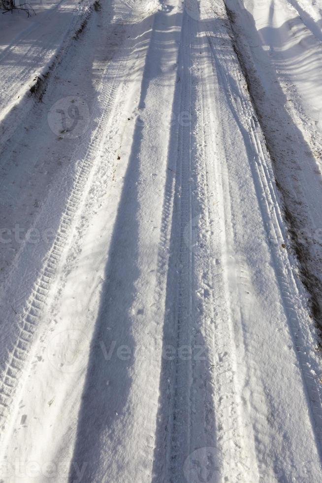 Track in the snow, winter photo