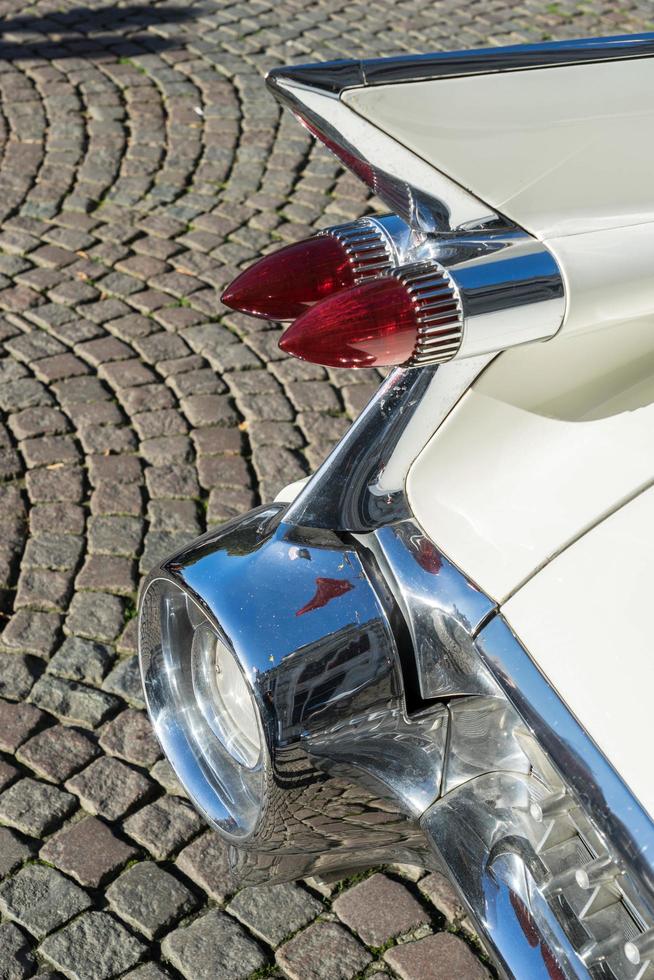 Bruges, West Flanders, Belgium, 2015. Cadillac Wedding Car in Market Square photo