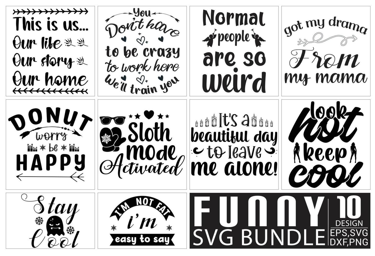 Funny SVG Bundle Design, T-shirt Design vector