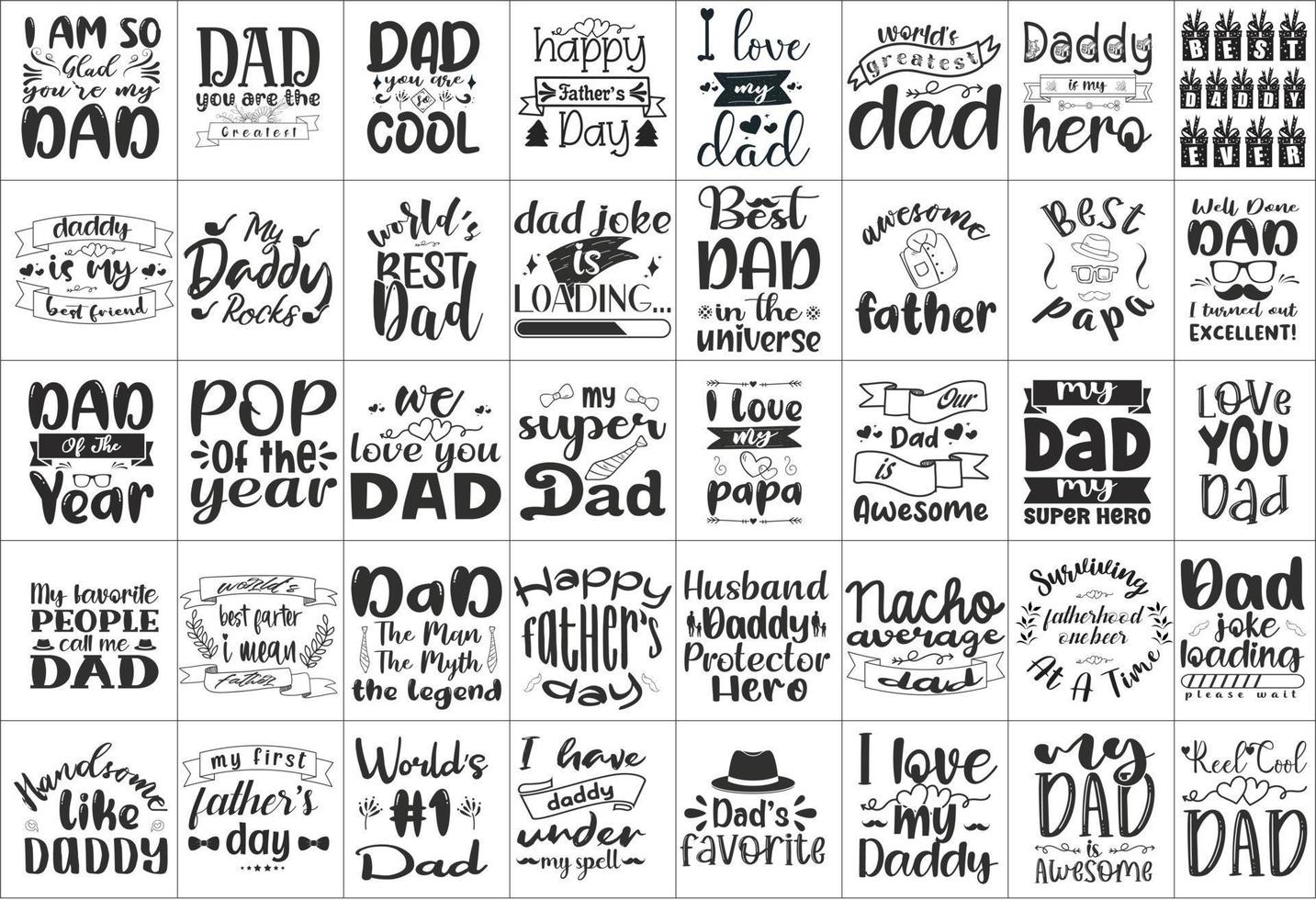 Dad Svg Bundle Design, Father Day T-shirt Design vector