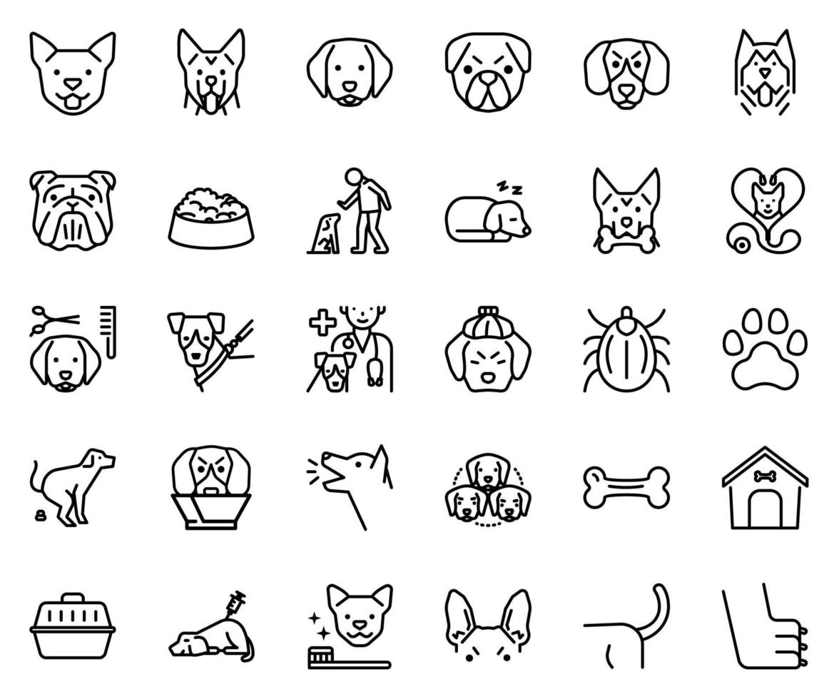 Dog icon set vector