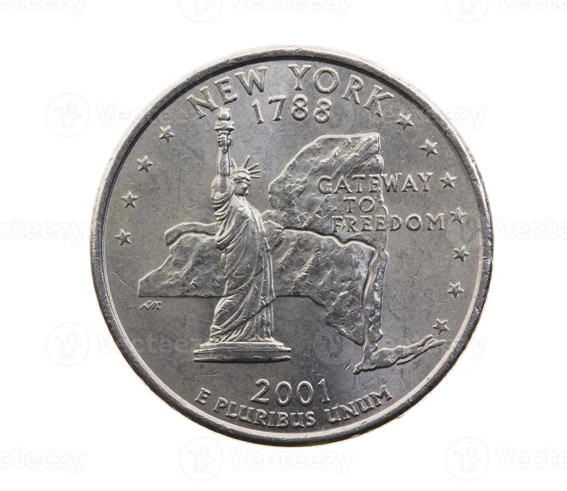 coin in a quarter of the US dollar photo