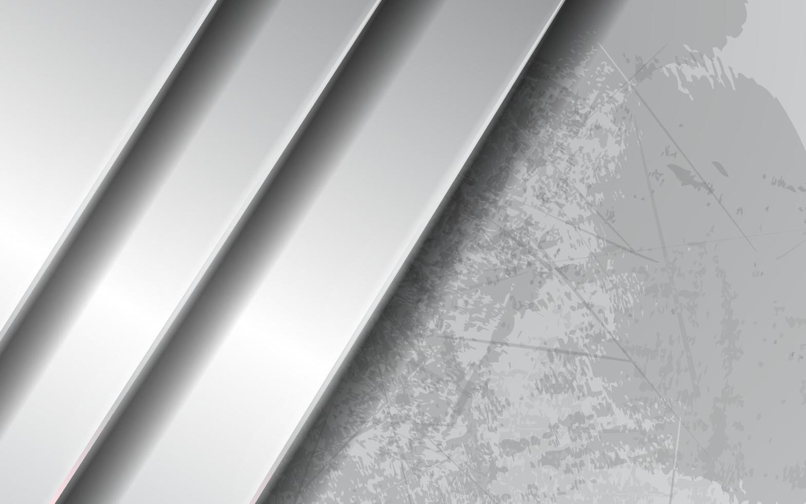 Abstract overlap layer silver background vector