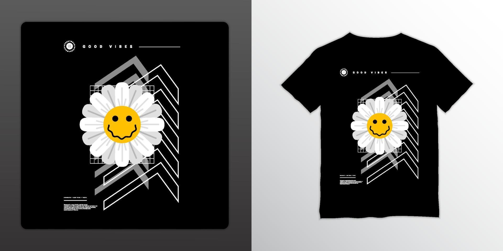 Good vibes streetwear t-shirt design, suitable for screen printing, jackets and others vector