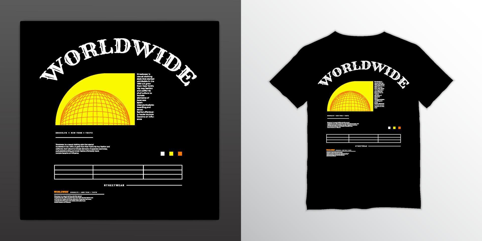 Worldwide writing design, suitable for screen printing t-shirts, clothes, jackets and others vector