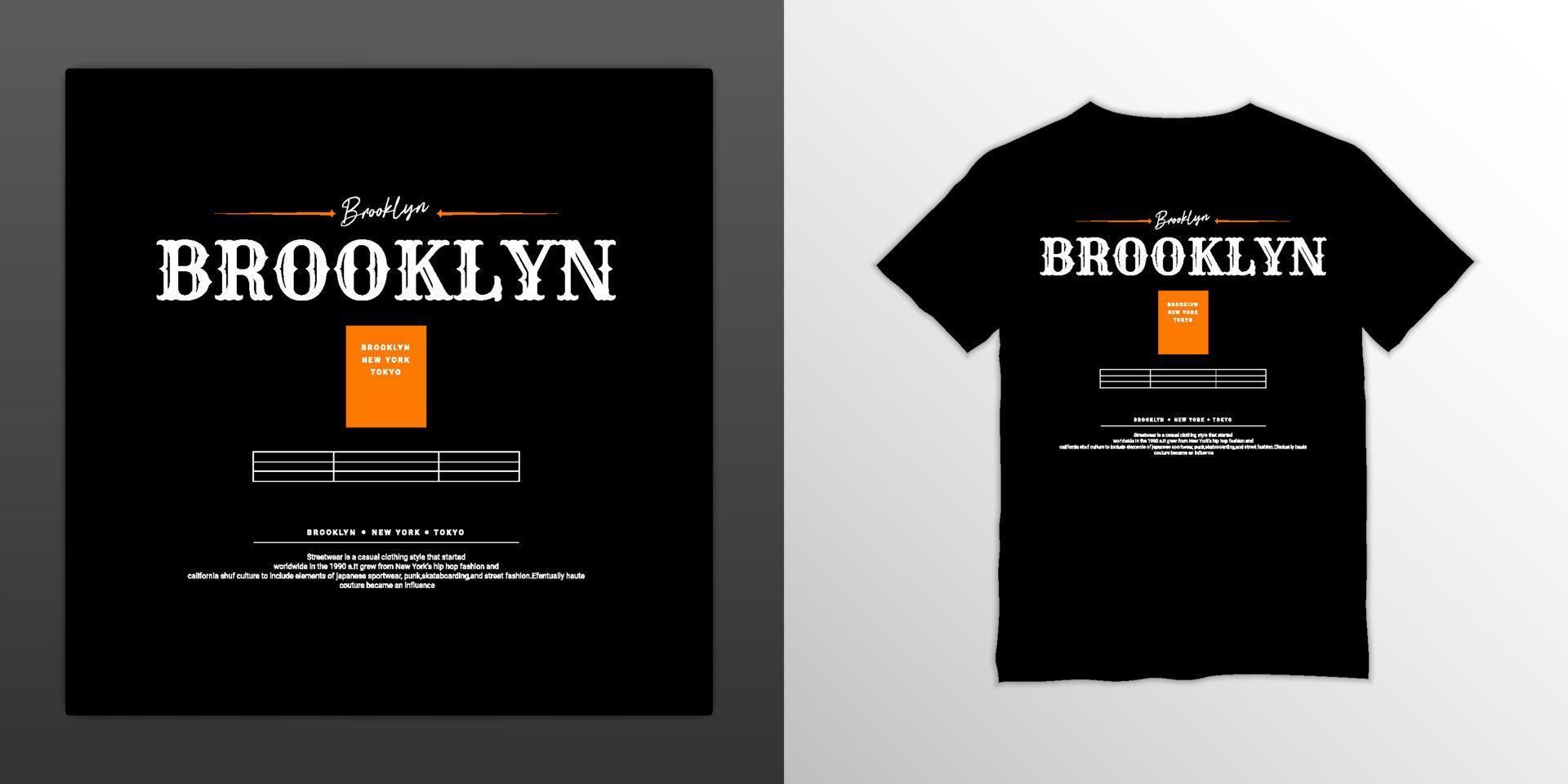 diseño de escritura de brooklyn, adecuado para serigrafía de camisetas, ropa, chaquetas y otros vector