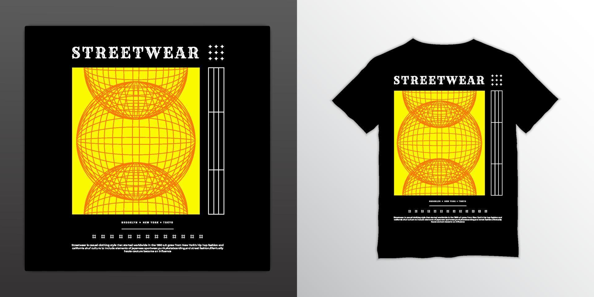 Streetwear t-shirt design, suitable for screen printing, jackets and others vector