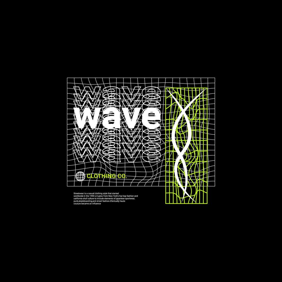 Wave writing design, suitable for screen printing t-shirts, clothes, jackets and others vector