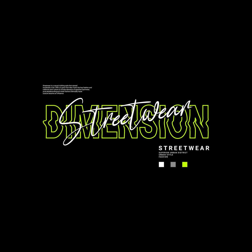 Dimension writing design, suitable for screen printing t-shirts, clothes, jackets and others vector
