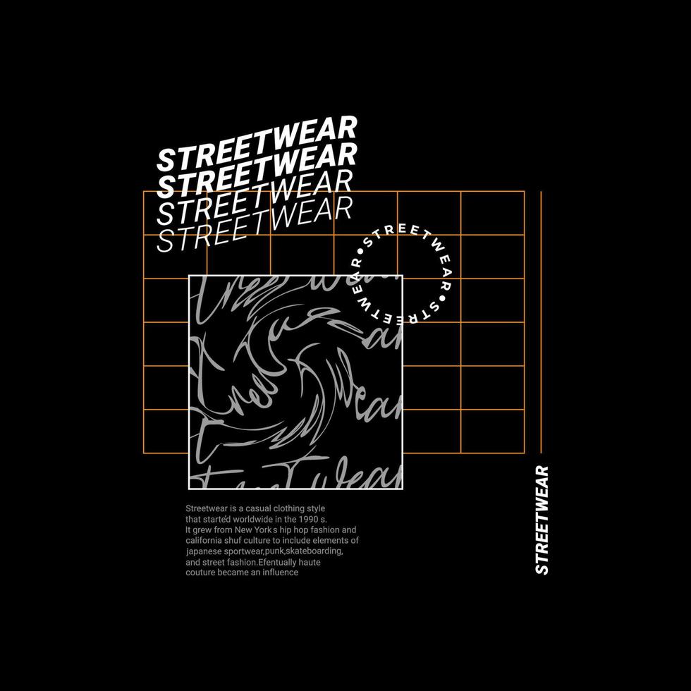 diseño de camisetas streetwear, adecuado para serigrafía, chaquetas y otros vector