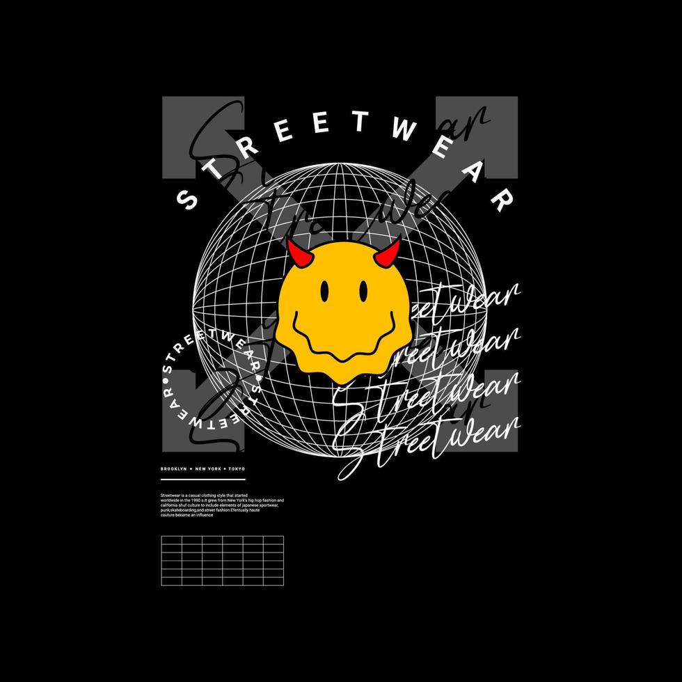 Streetwear t-shirt design, suitable for screen printing, jackets and others vector
