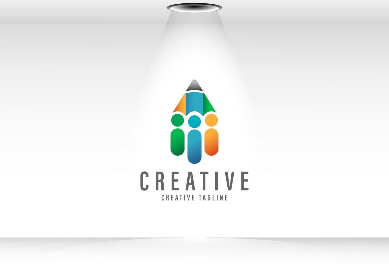 Creative People logo with pencil as a human diversity concept vector, human diversity logo vector idea