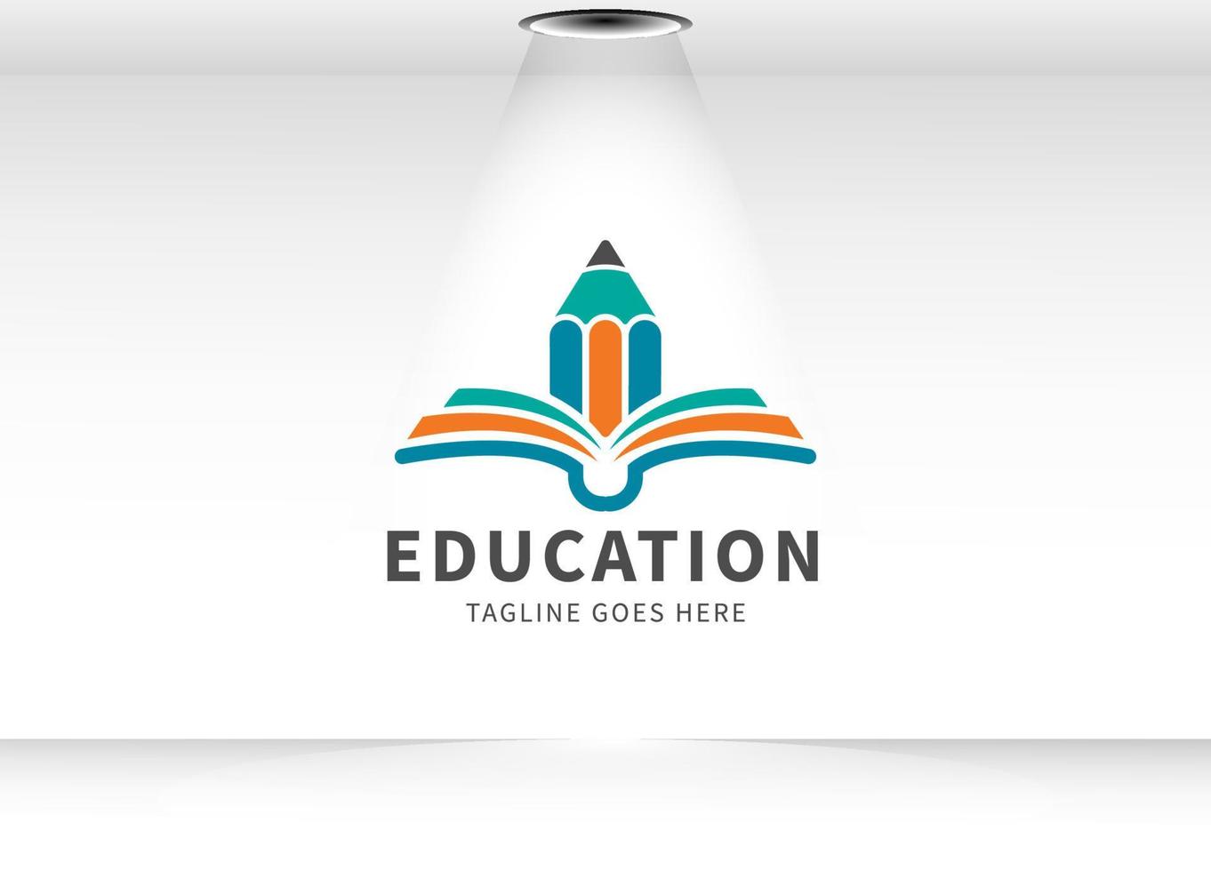 plantilla de diseño de logotipo de educación. libro abierto con lápiz aislado sobre fondo blanco .elemento de diseño de logotipo vectorial para la educación. escuela. curso vector