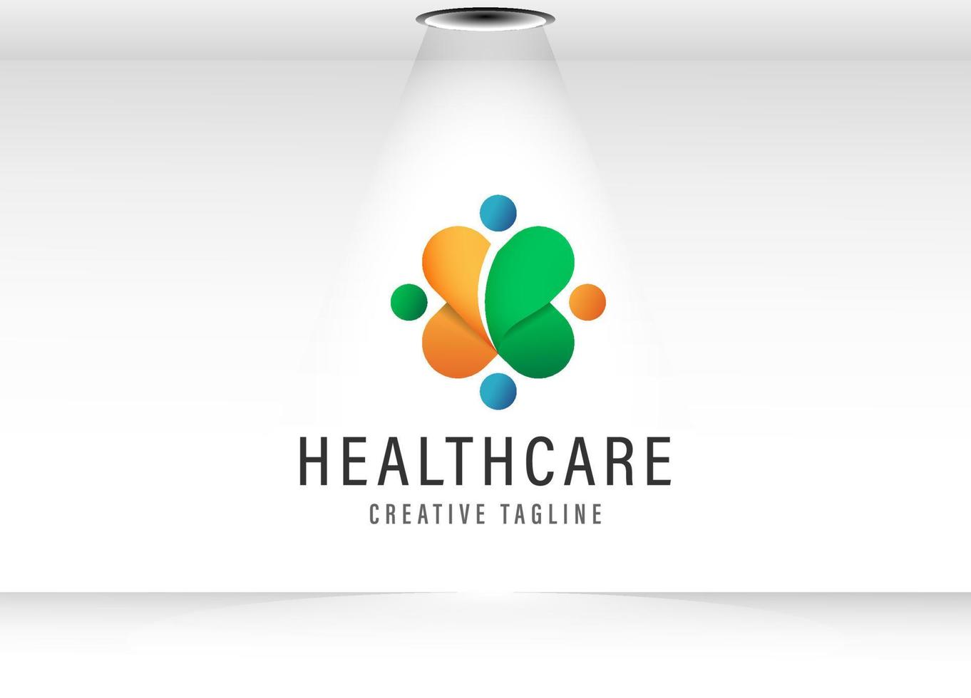 Medical cross logo with a human and love symbol .  Medical center logo. family Doctor logo vector