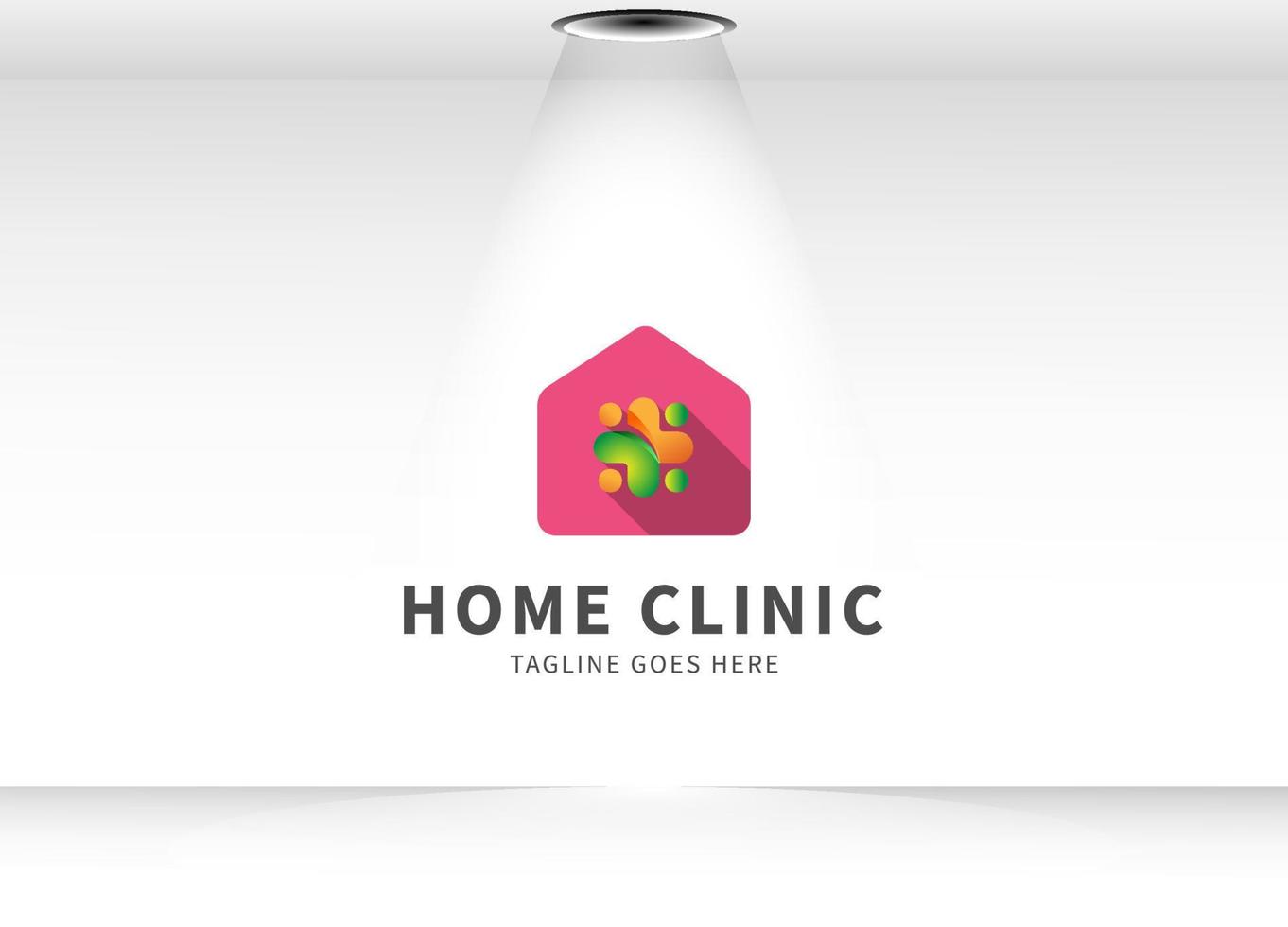 Medical cross Symbol Isolated On Red House, Usable logo design for home clinic, pharmacy store vector