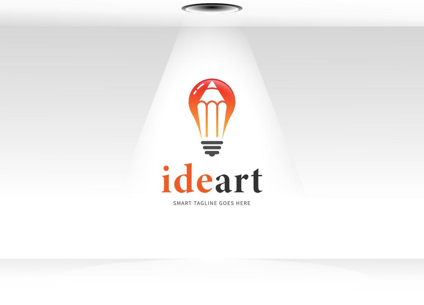 Creative idea logo design element. White Pencil Isolated On Red Light Bulb in White Background vector