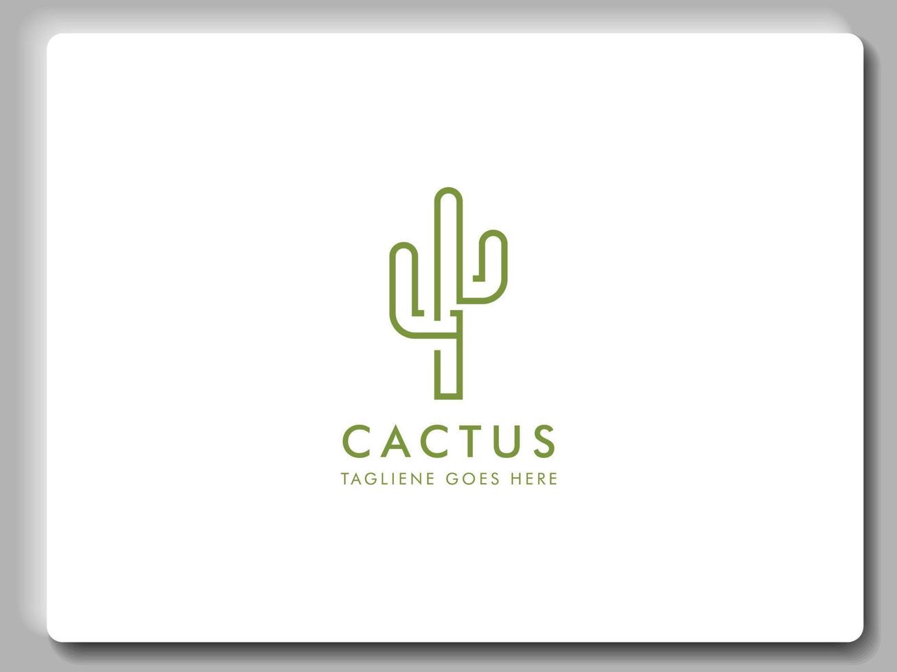 vector de diseño de logotipo de cactus linearv