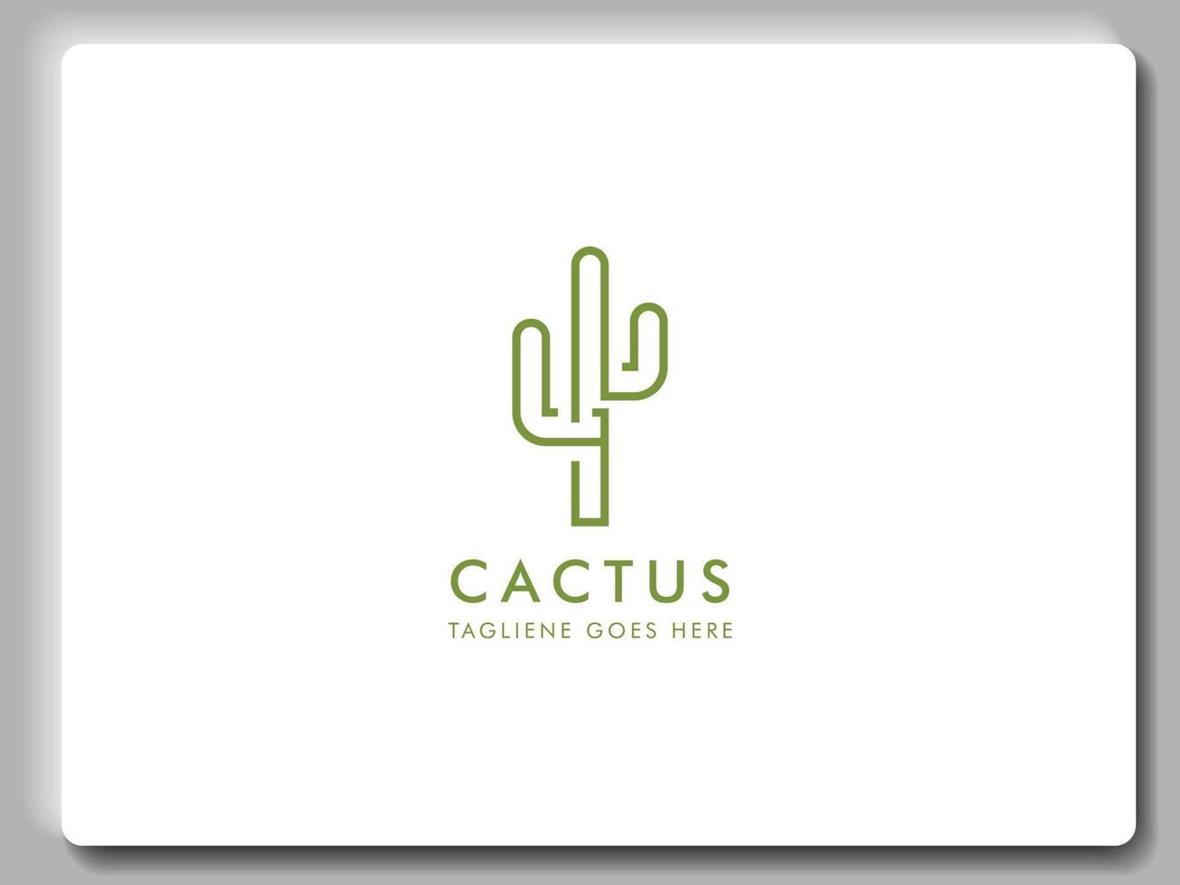 linearv cactus logo design vector