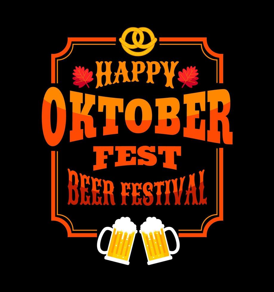 Oktoberfest handwritten typography , Beer festival celebrated in October in Germany vector