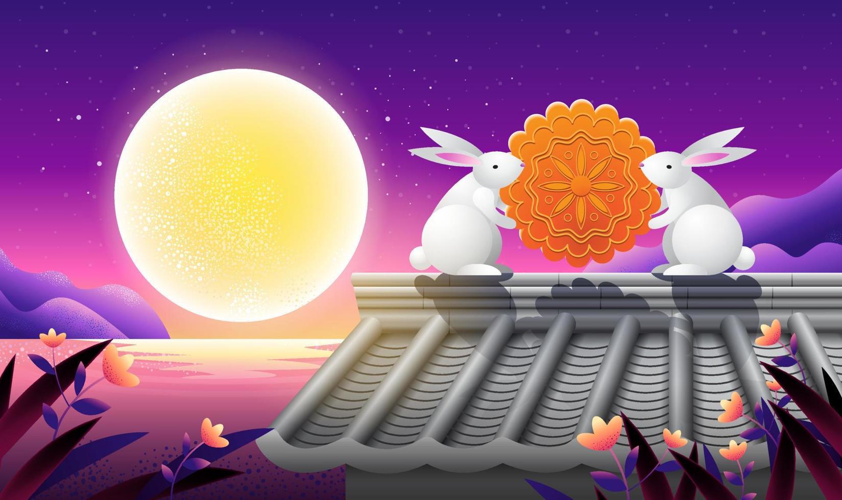 Happy Mid autumn festival, template banner  Background, vector illustrate.