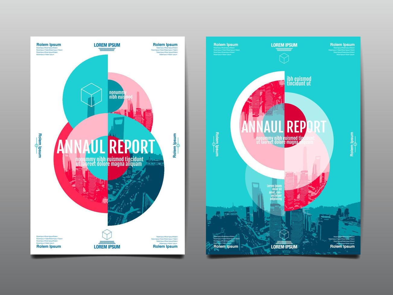 diseño de plantilla de informe anual, diseño plano tipográfico vector