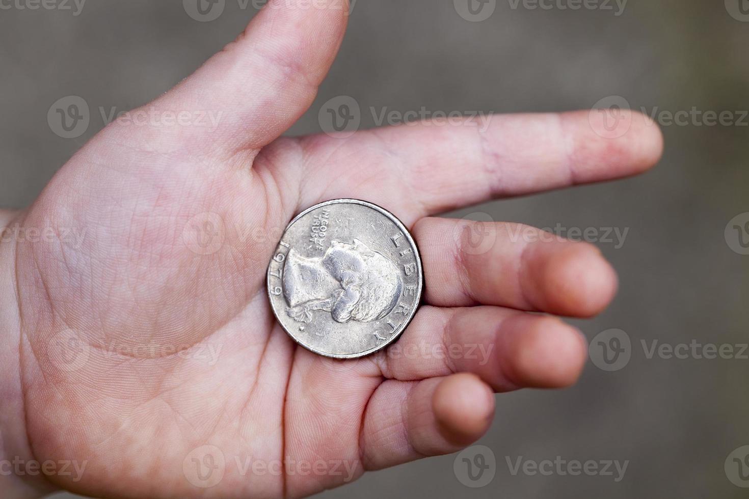 American coin in hand photo