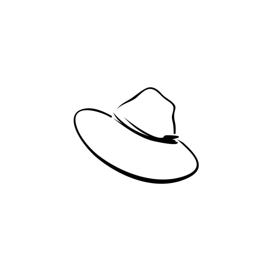 icono de sombrero elegante masculino. aislado sobre fondo blanco. vector