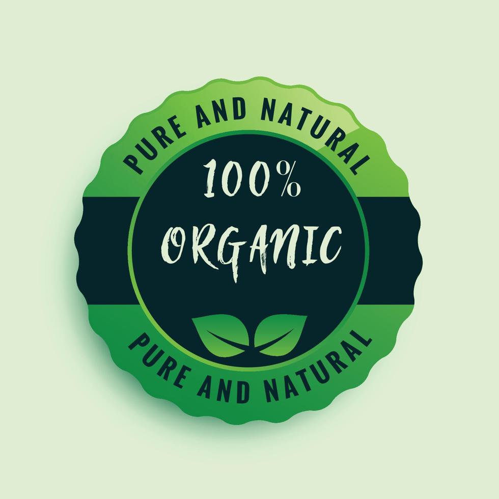 Organic Label Green vector