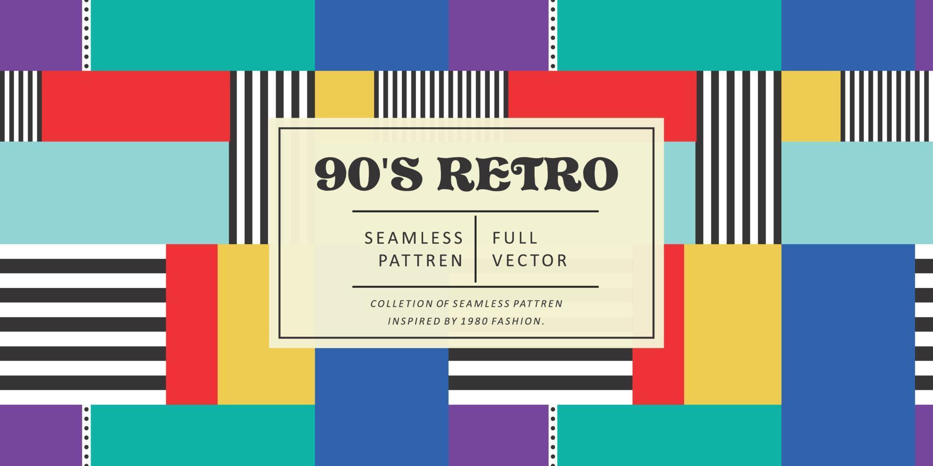 90S Retro pattern vector