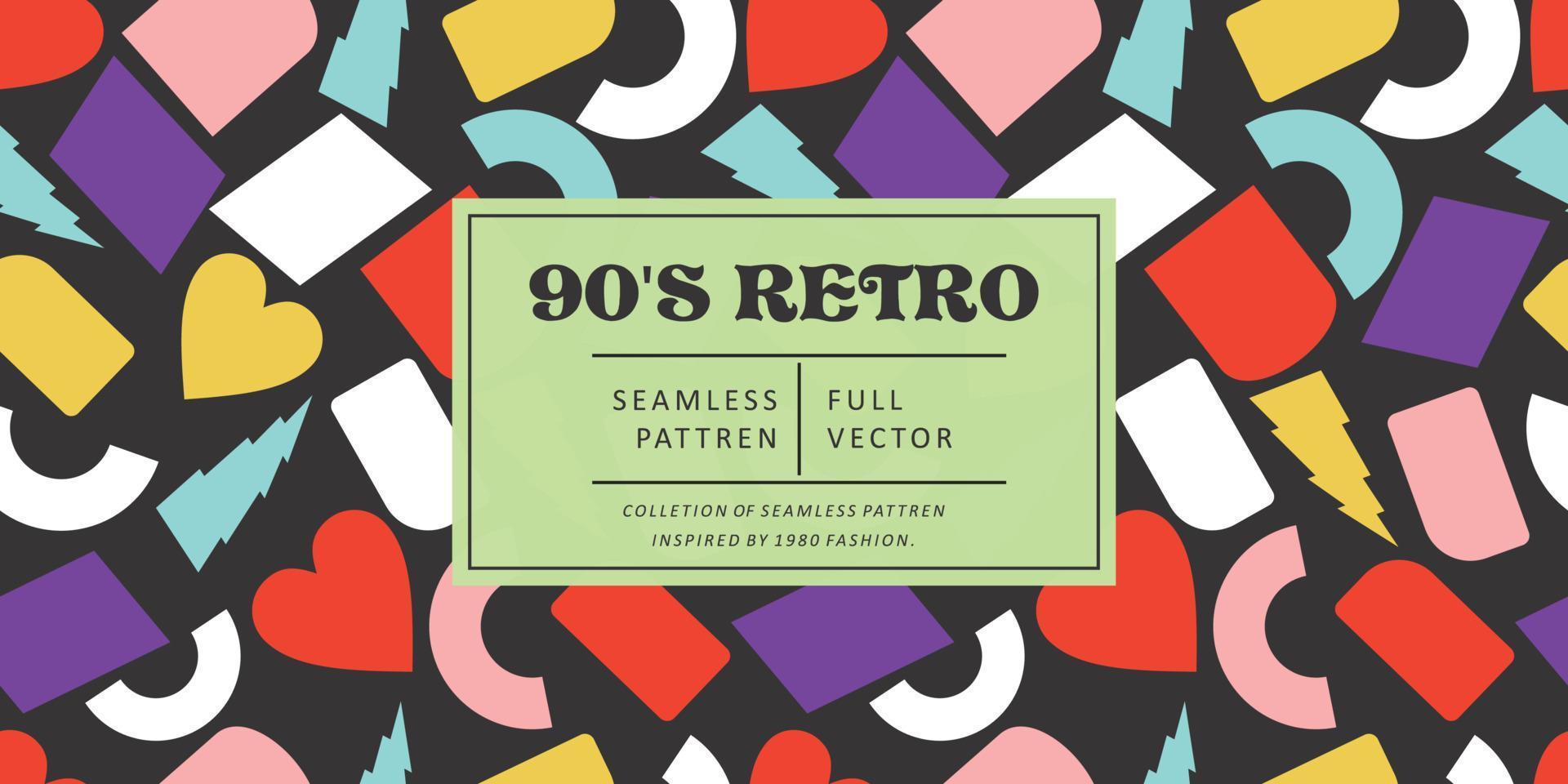 90S Retro pattern vector