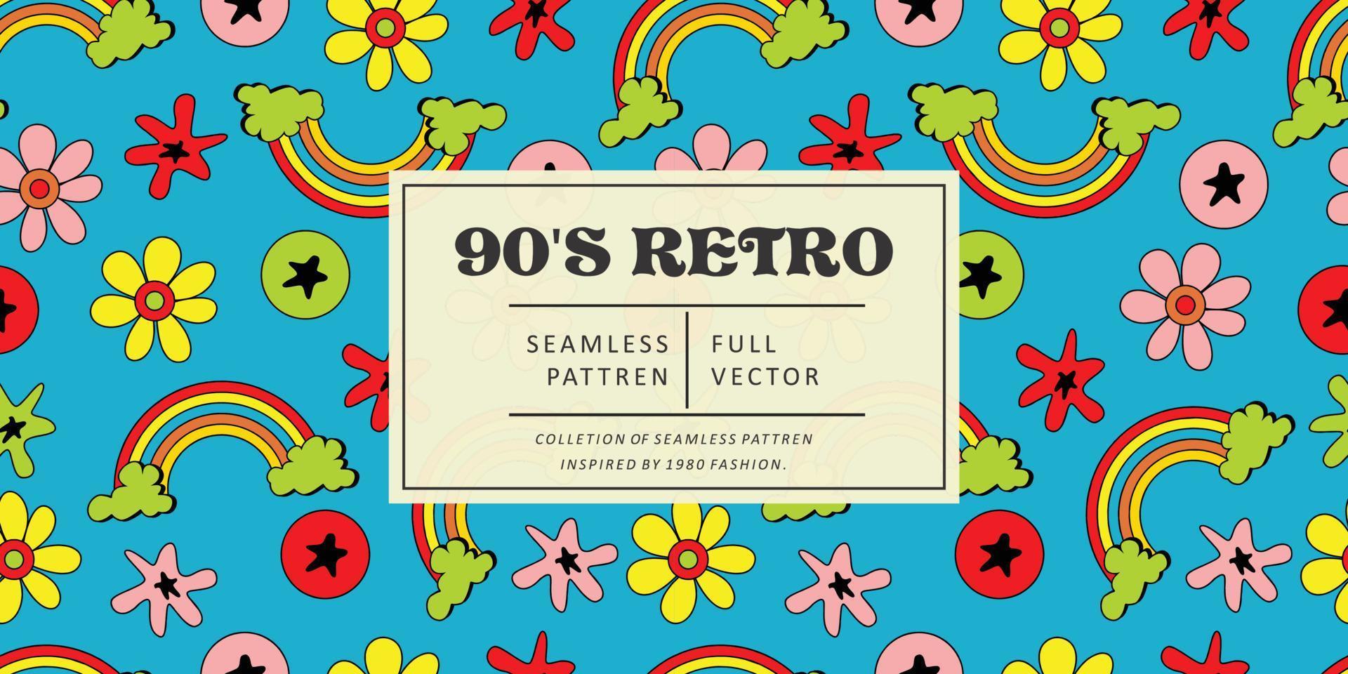 90S Retro pattern vector