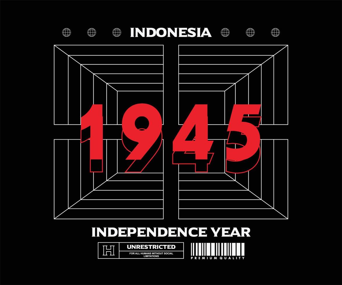 Indonesia Independence Day T shirt Design and street wear vector