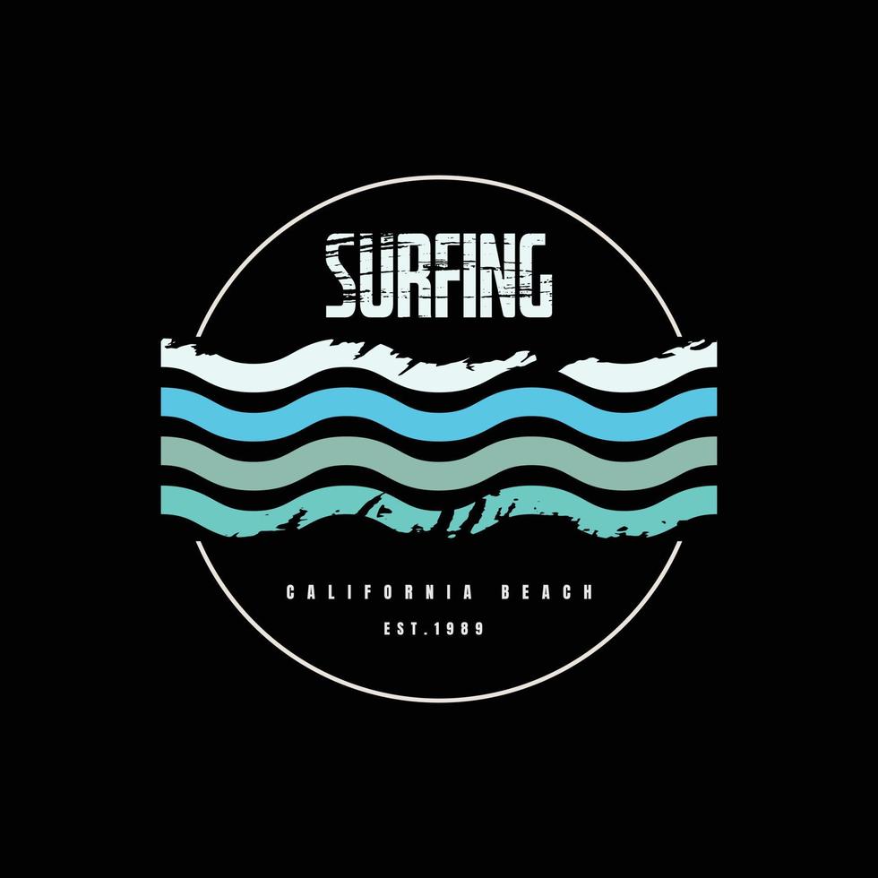 California beach illustration typography. perfect for t shirt design vector