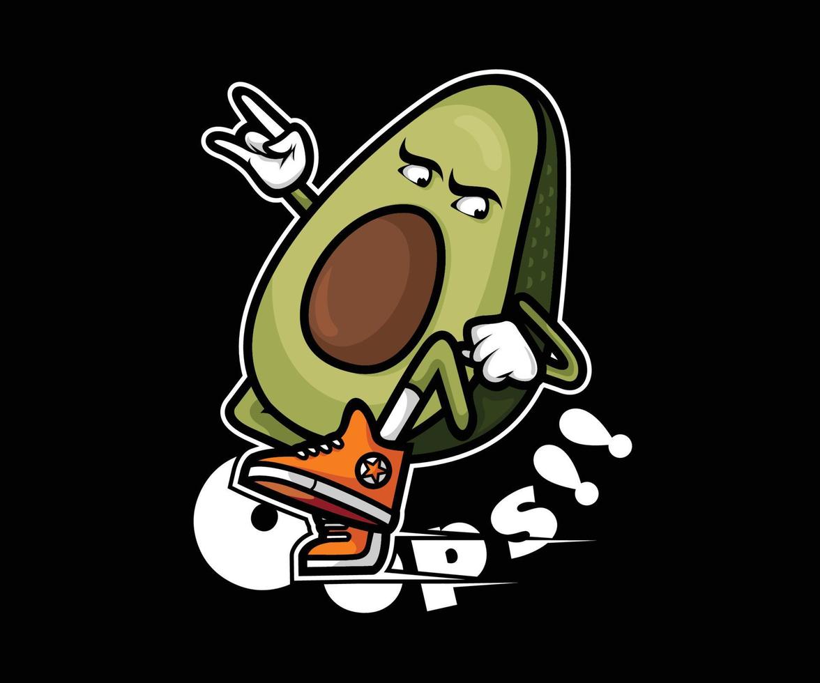 cartoon avocado fruit vector graphic