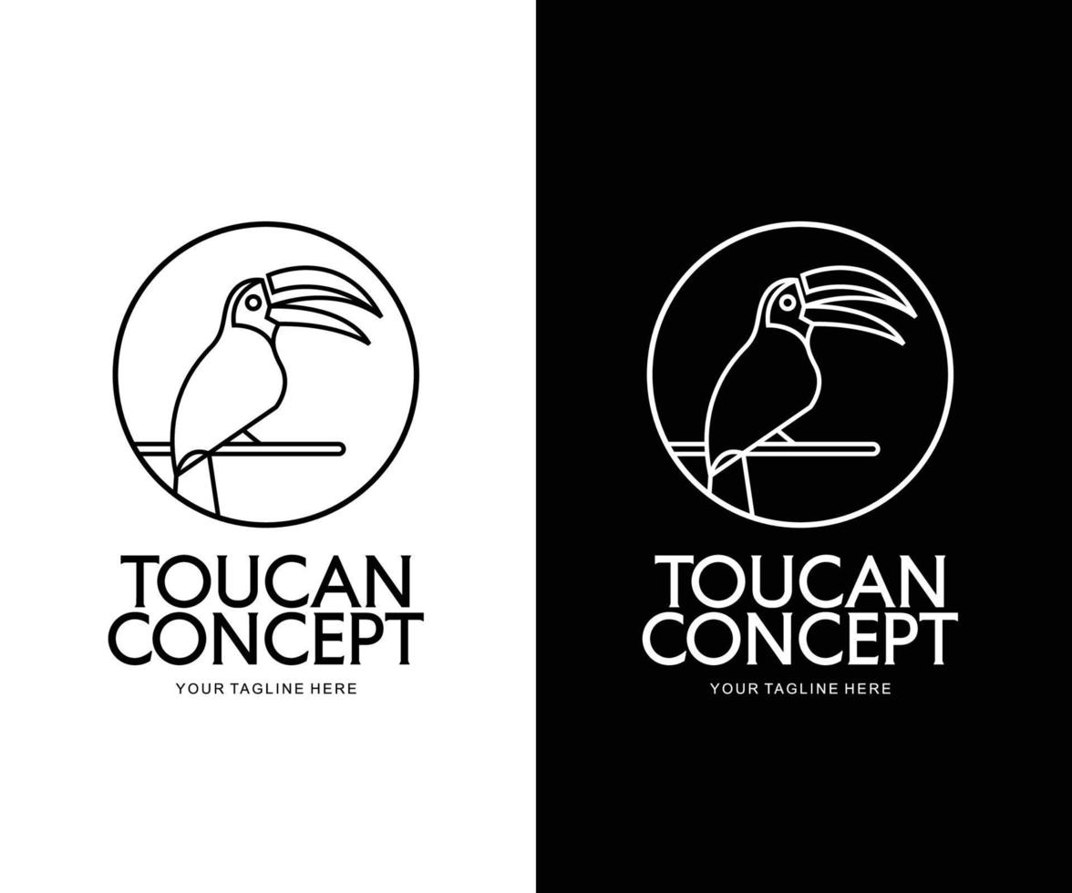 toucan minimalist line logo vector
