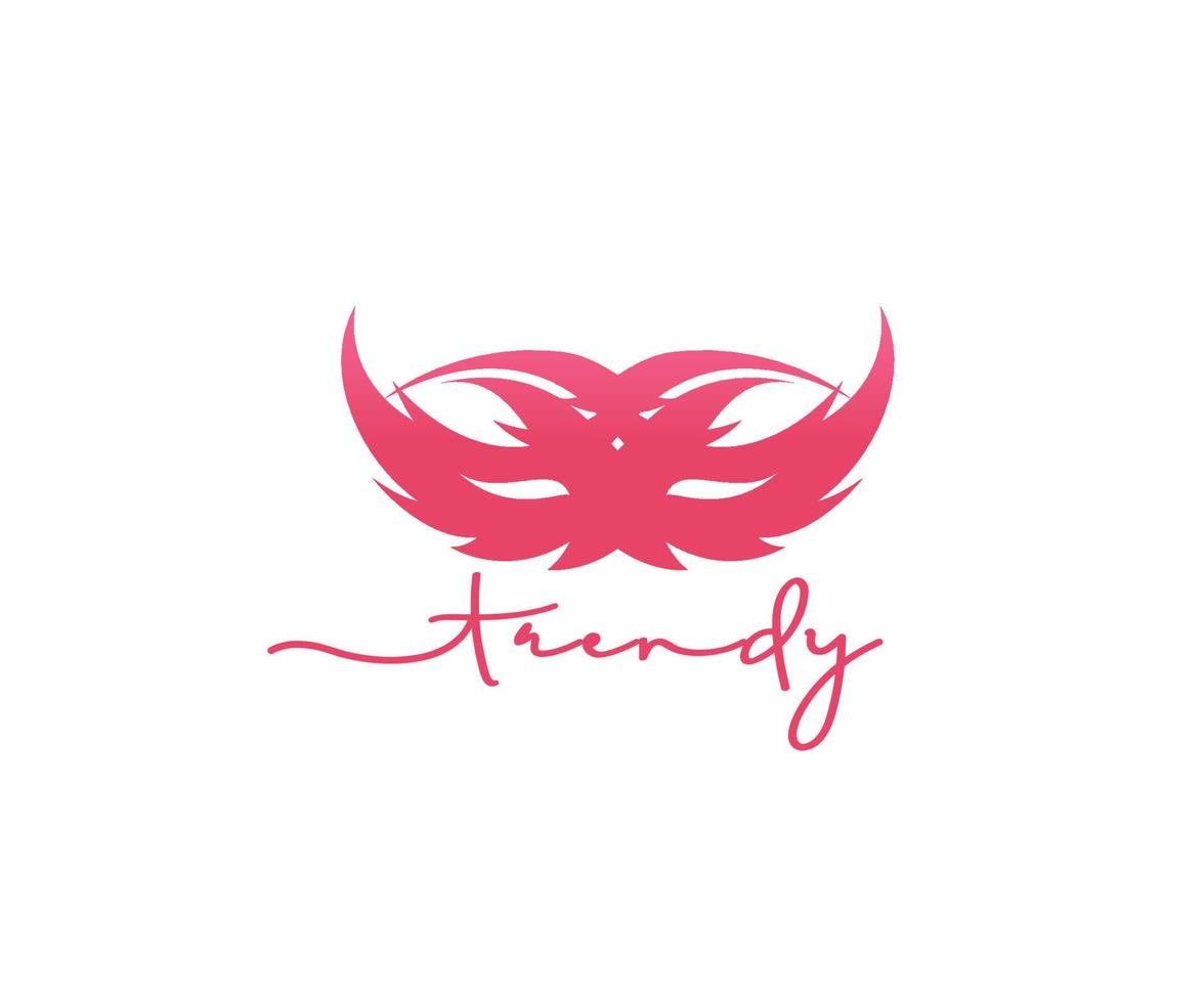 Mask Trendy logo design for make up artist vector
