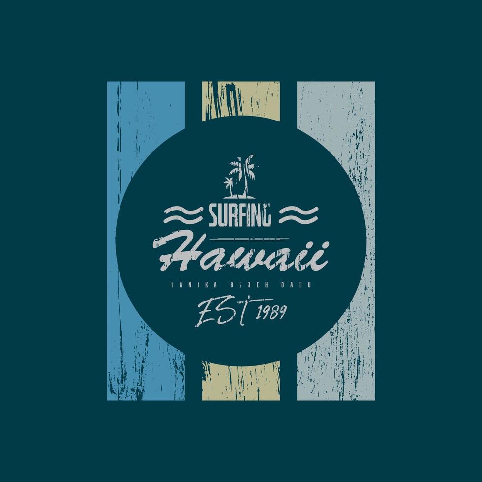 tipografía de ilustración de hawaii. perfecto para el diseño de camisetas vector