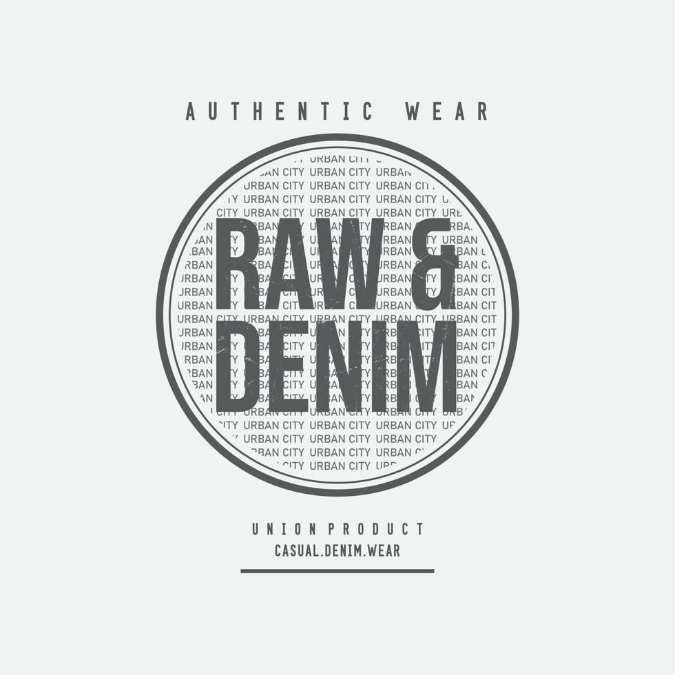 Raw denim t-shirt and apparel design vector