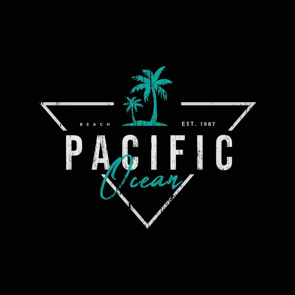 Pacific illustration typography. perfect for t shirt design vector