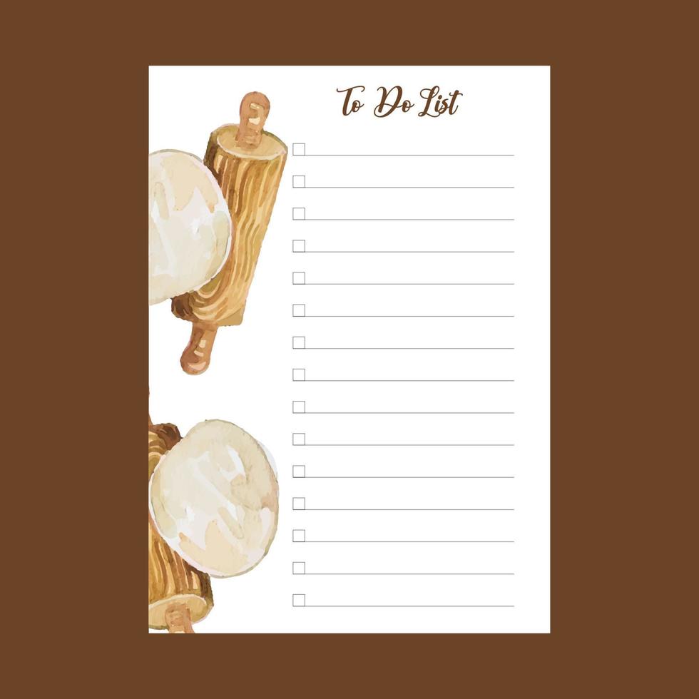 to do list template with watercolor illustration vector