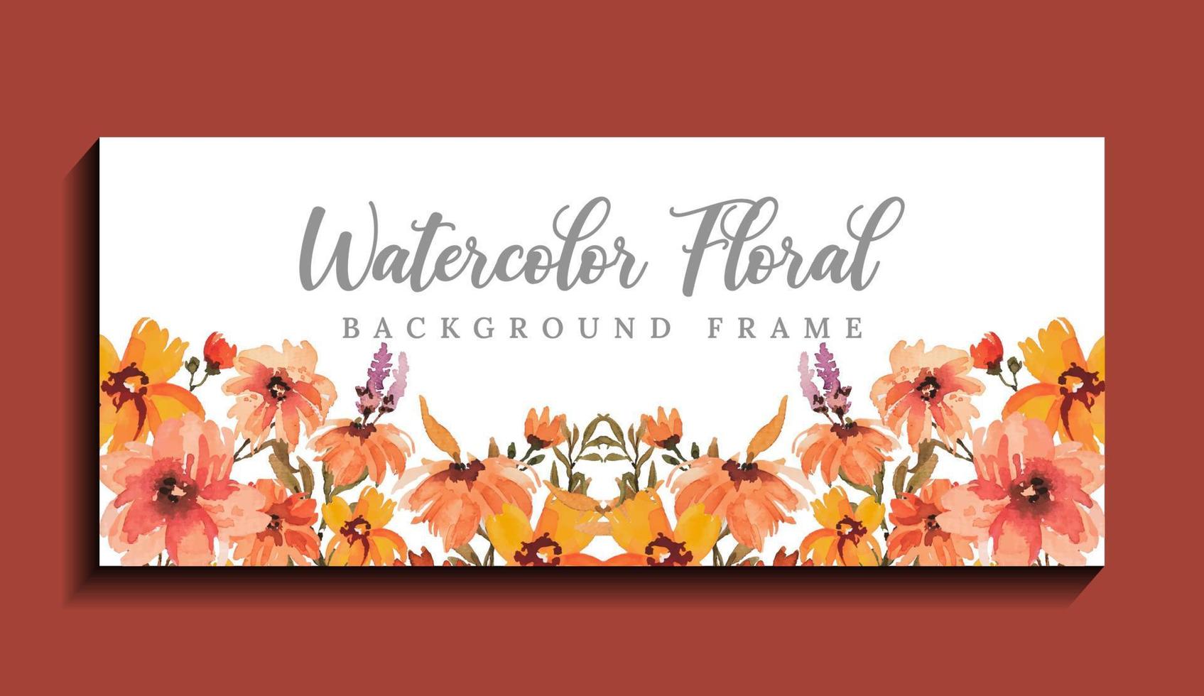 watercolor flower banner background template vector