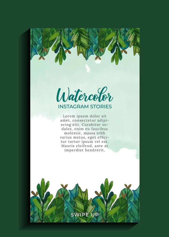 watercolor leaves background  template vector