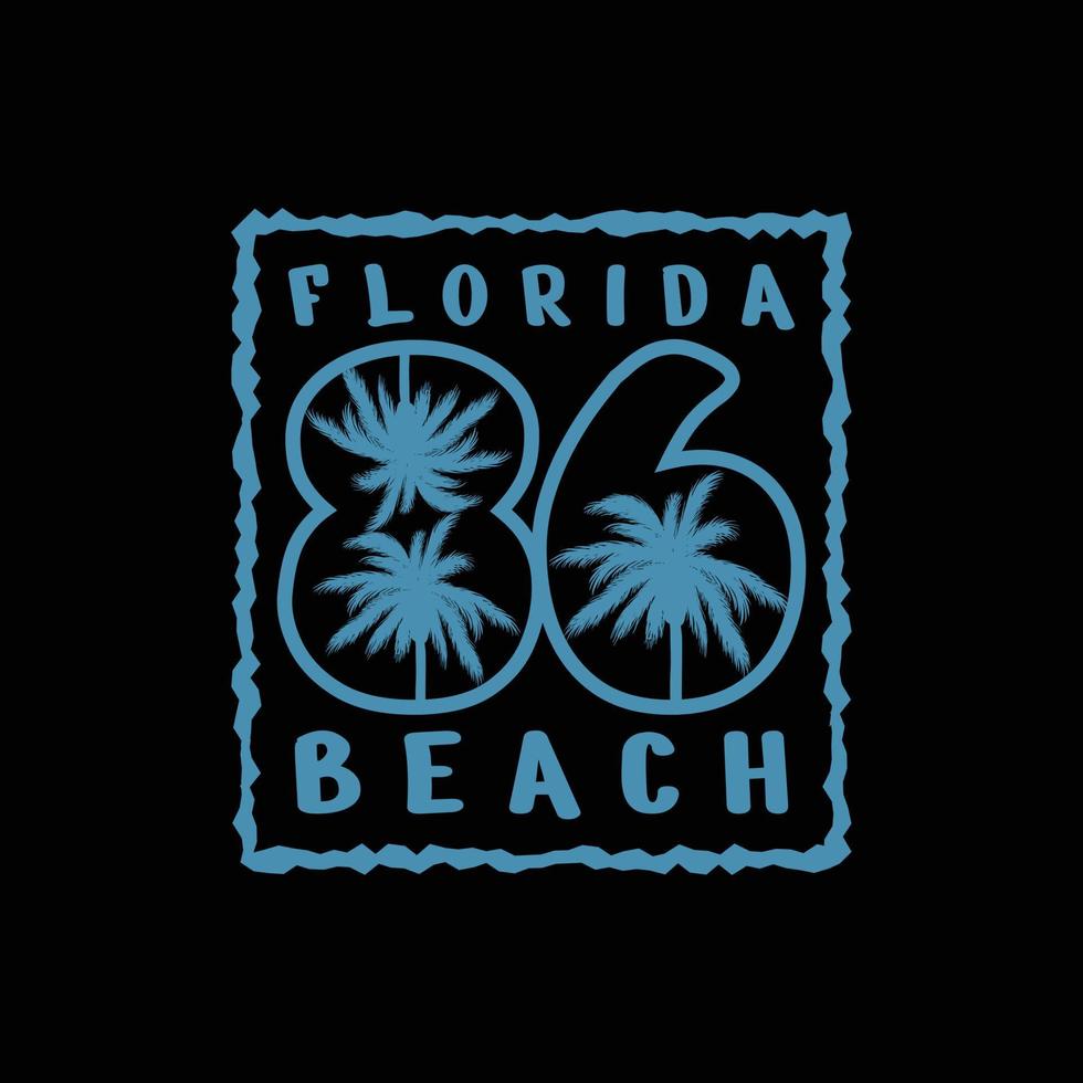 diseño de camiseta de tipografía de ilustración de florida vector