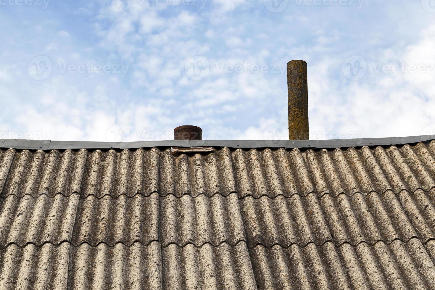 Old slate on the roof photo