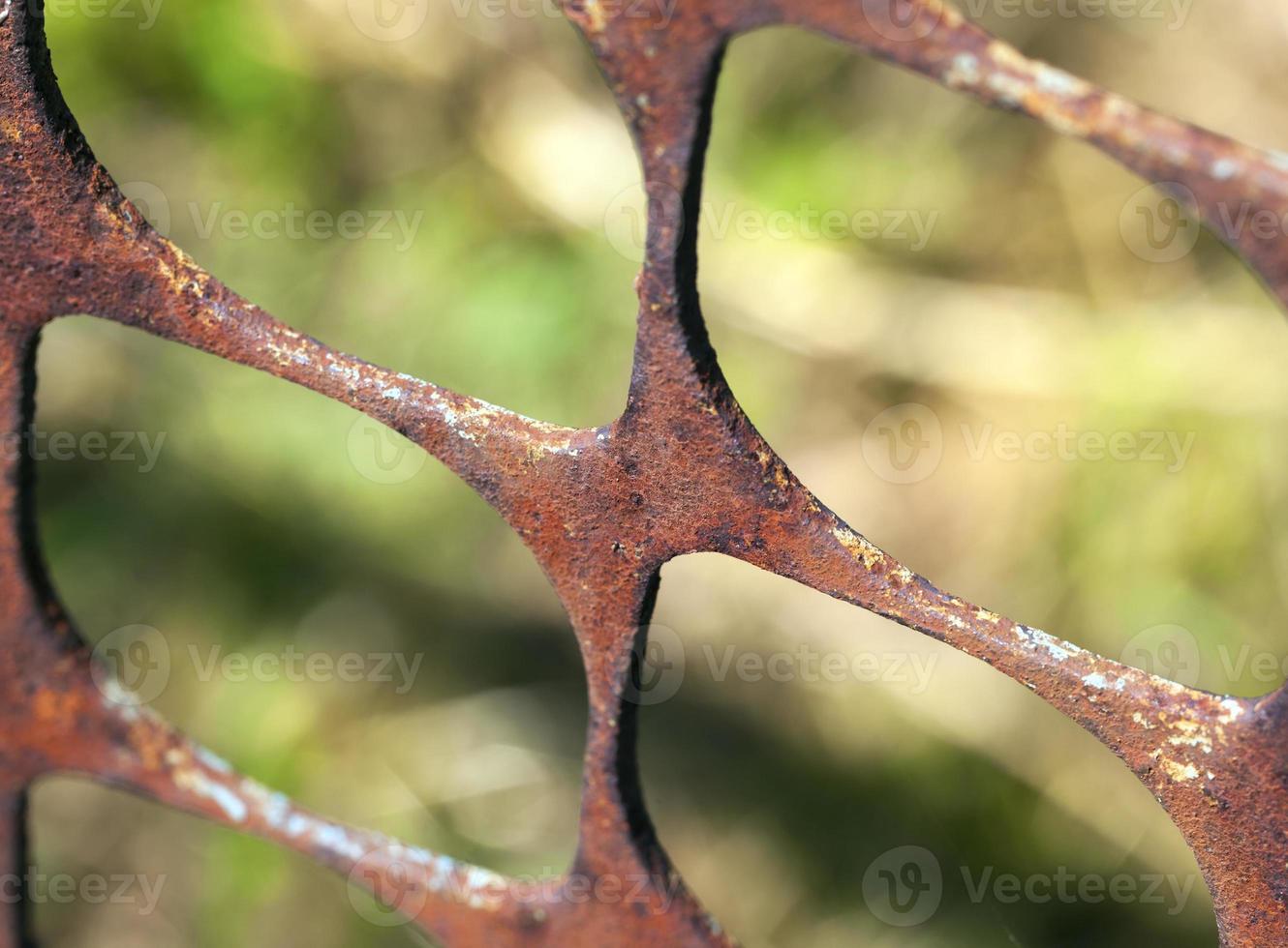 Rusty metal fence photo